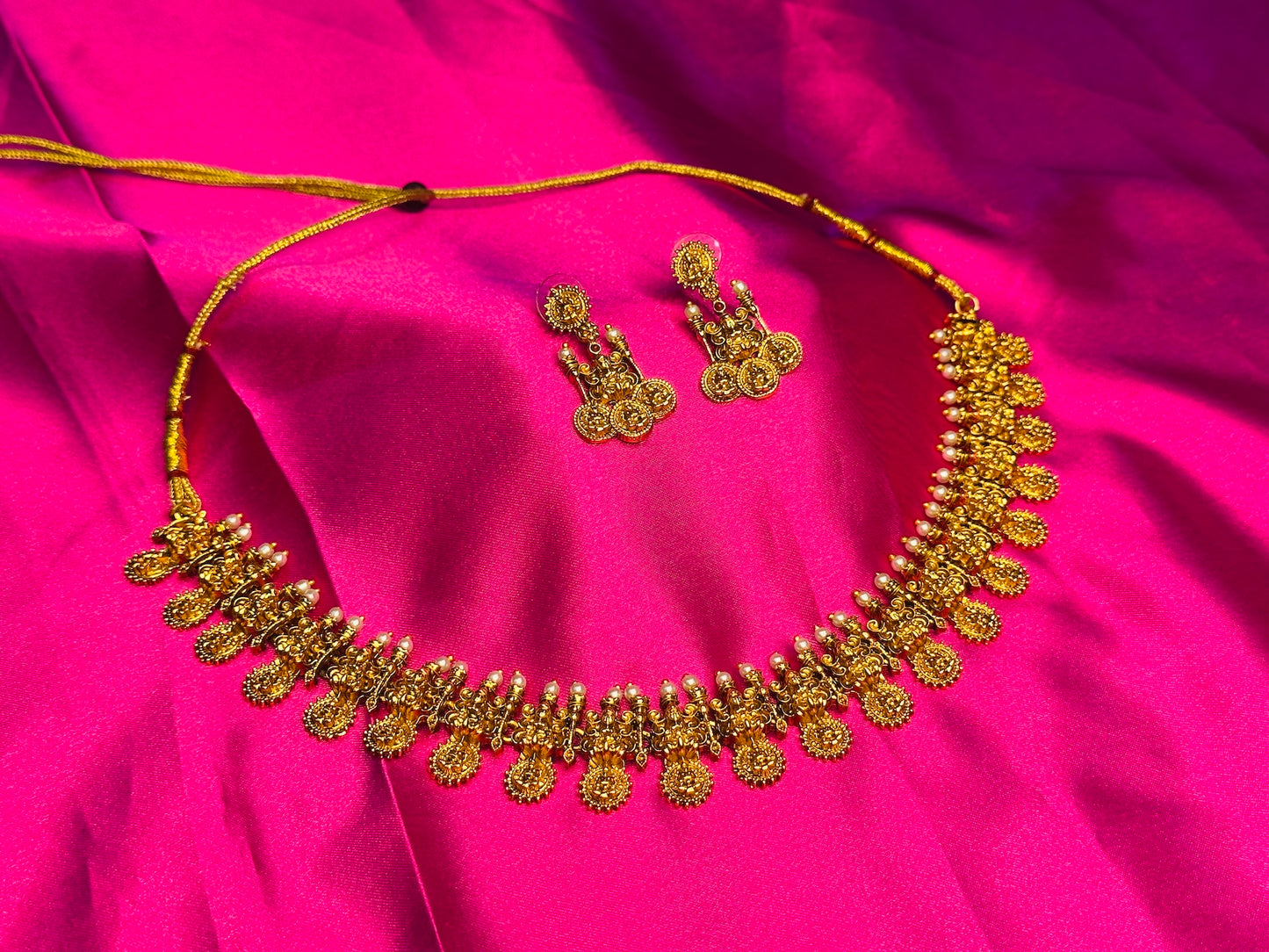Lakshmi Motifs  Bead Necklace Set