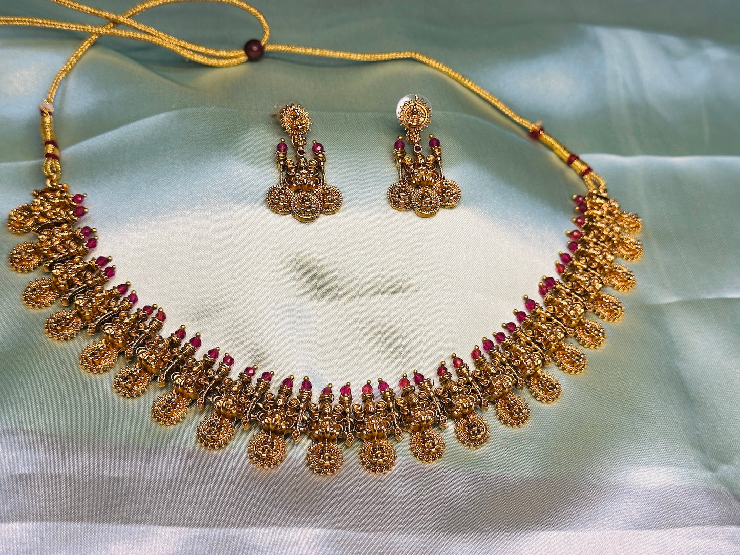 Lakshmi Motifs  Bead Necklace Set