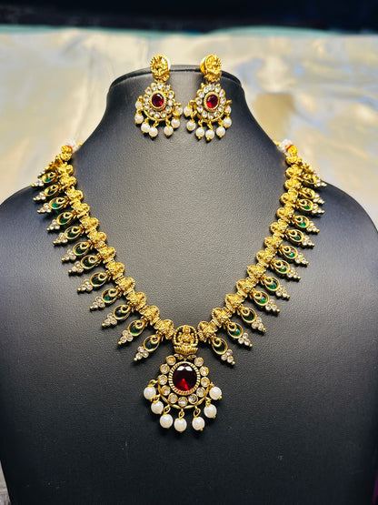 Lakshmi Ganesha Palakka Necklace Set