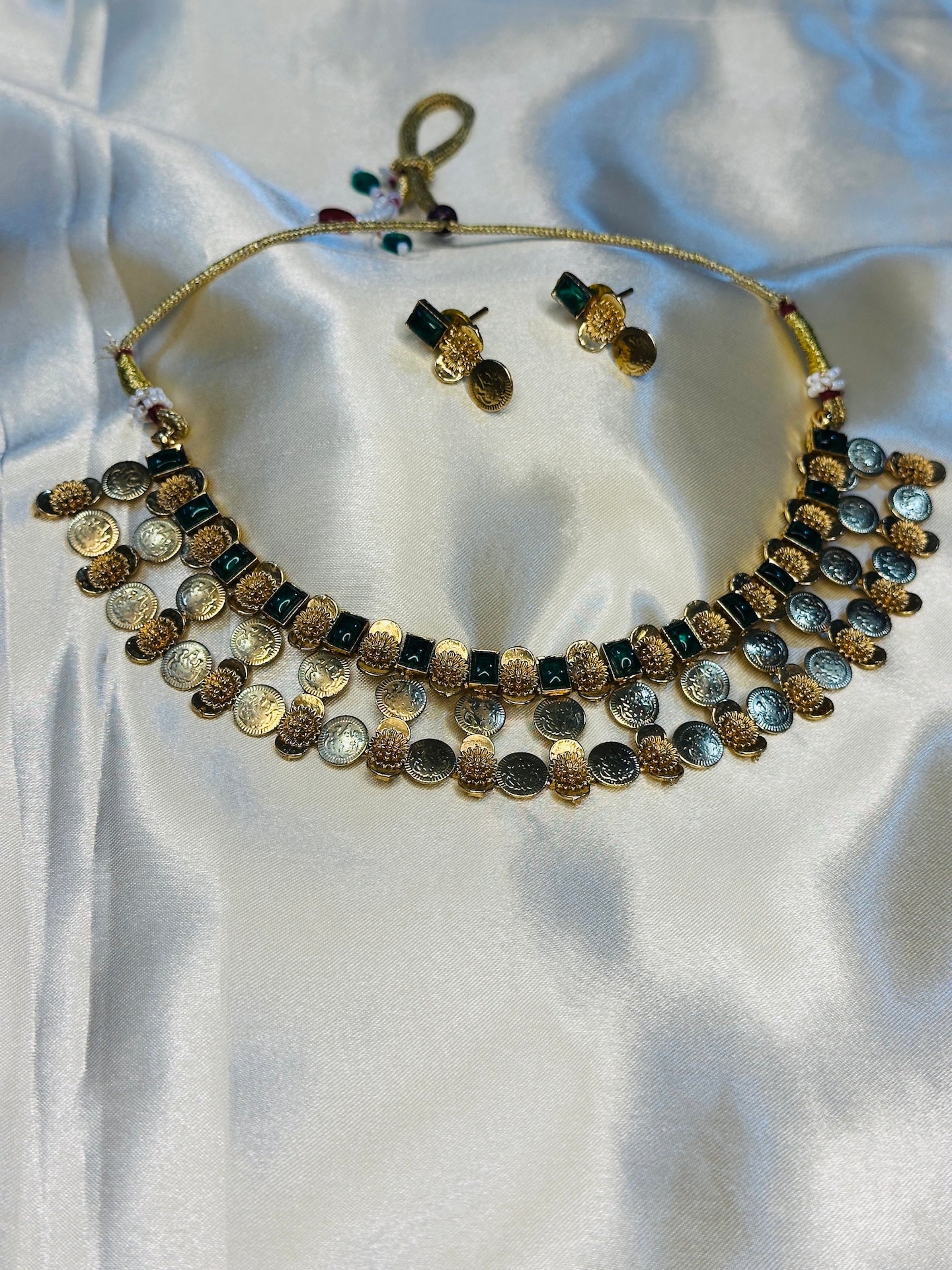 Three Layer  Kasu Necklace Set