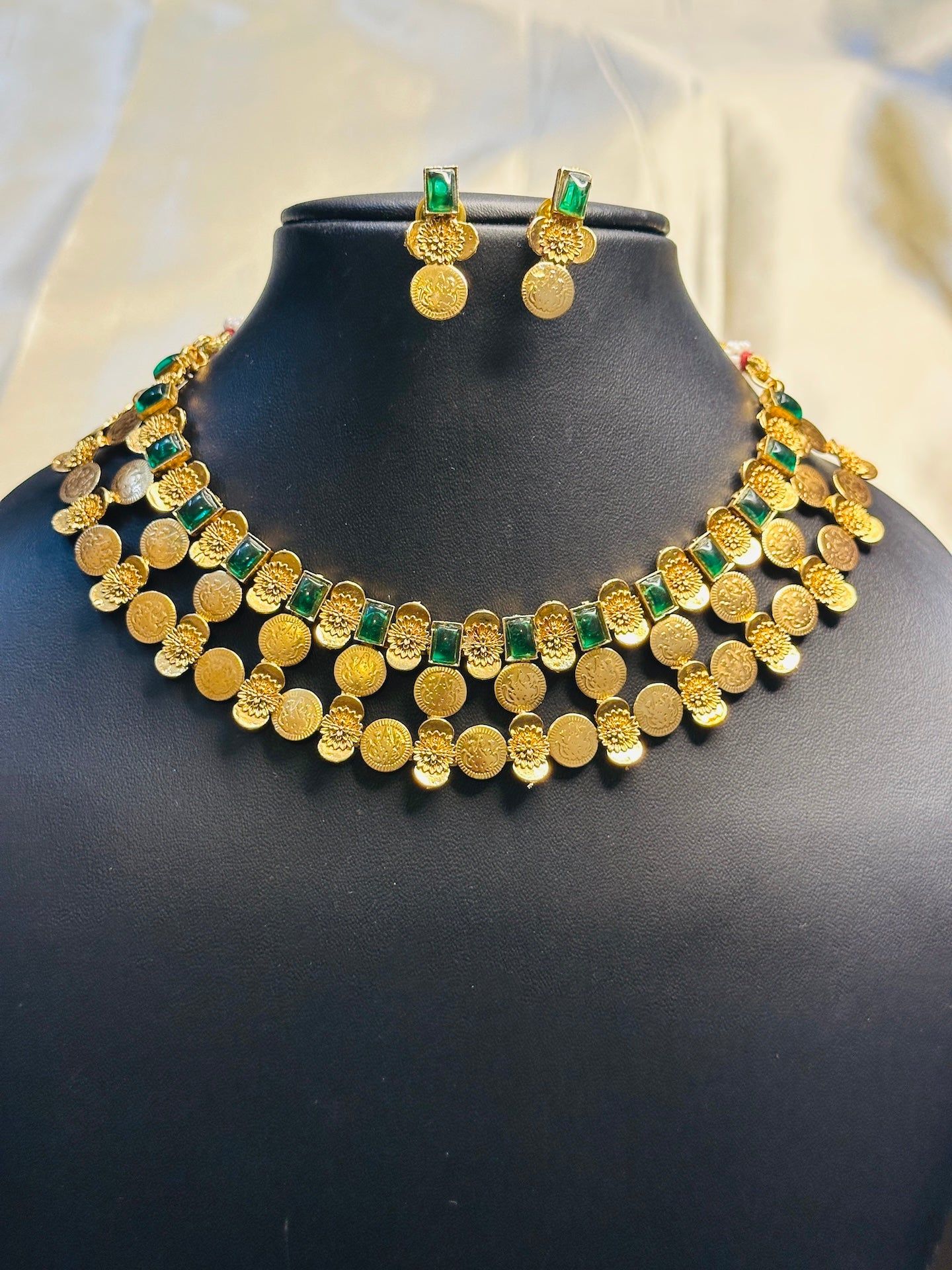 Three Layer  Kasu Necklace Set