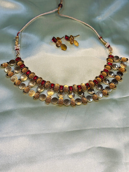 Three Layer  Kasu Necklace Set