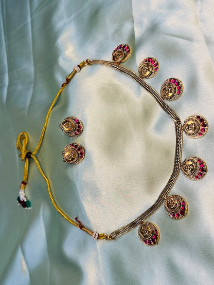Lakshmi Kasu Moon Necklace Set