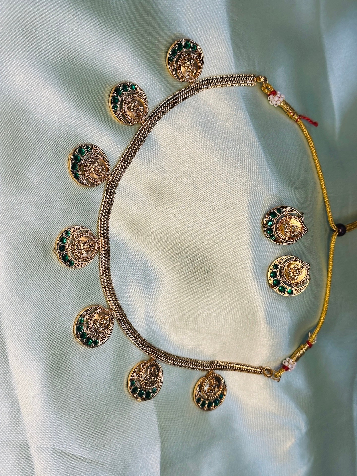 Lakshmi Kasu Moon Necklace Set