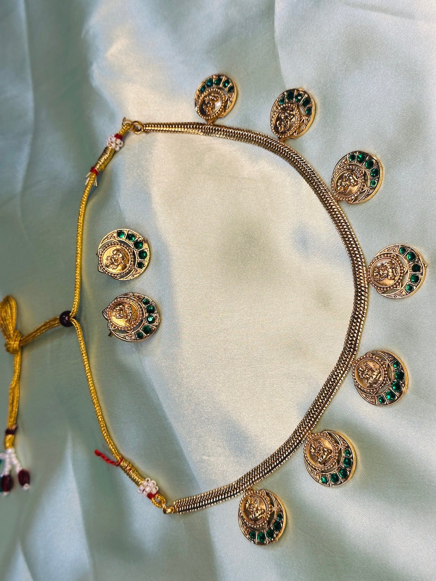 Lakshmi Kasu Moon Necklace Set