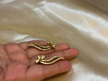 Dual Leaf Design Gold plated Ear Cuffs