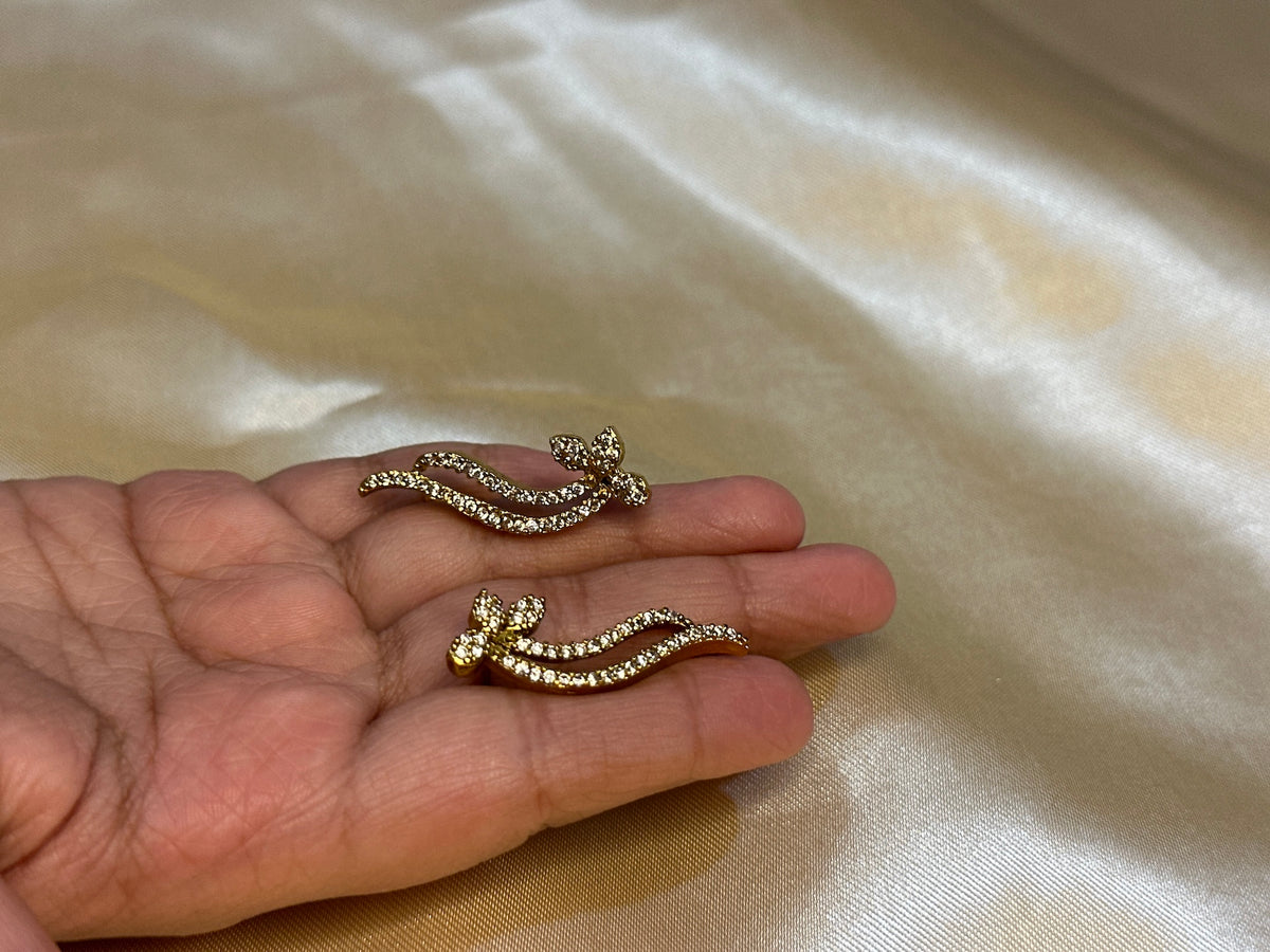 Dual Leaf Design Gold plated Ear Cuffs