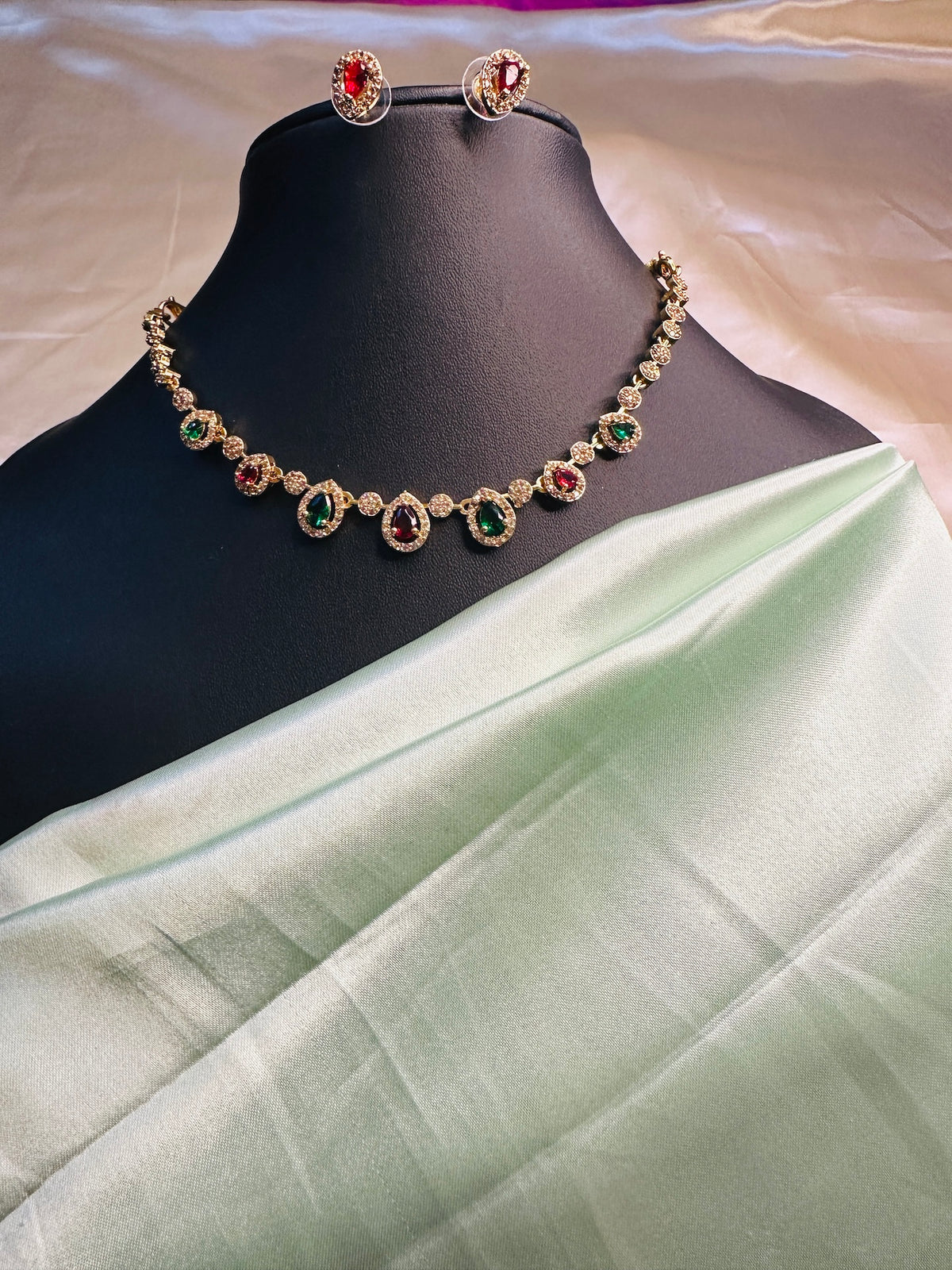 AD Stone Rain Drops  Necklace Set