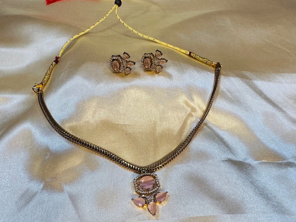AD Stone Pendant Chain Set
