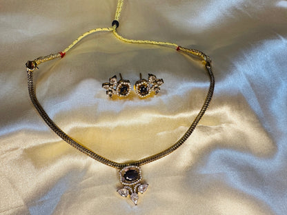 AD Stone Pendant Chain Set