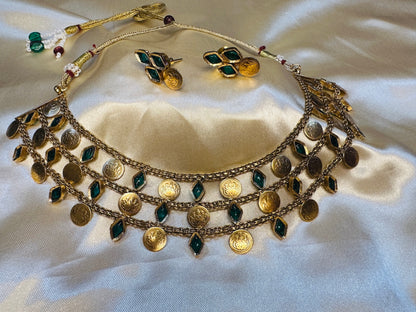 Kasu  Three layered Necklace set