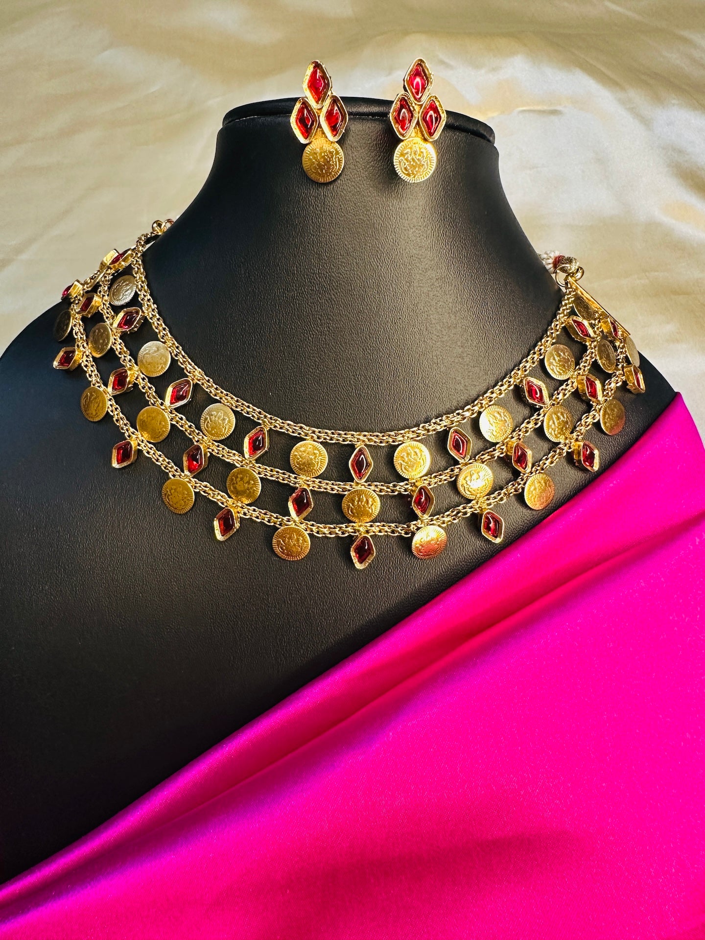 Kasu  Three layered Necklace set