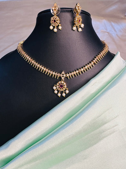 AD Stone Attigai Necklace Set