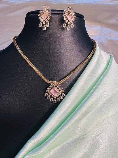 AD Stone Pendant with chain Set