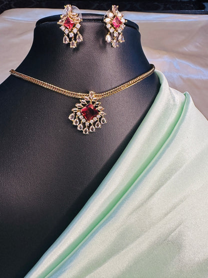 AD Stone Pendant with chain Set