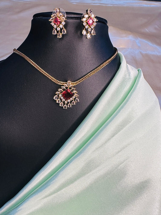 AD Stone Pendant with chain Set