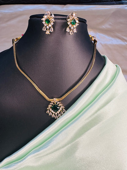 AD Stone Pendant with chain Set