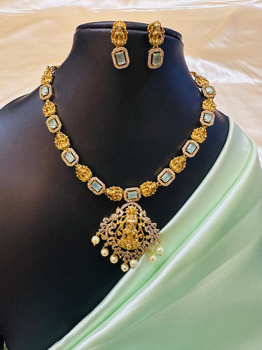 AD Stone Lakshmi Necklace Set