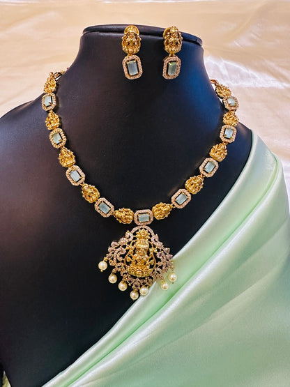 AD Stone Lakshmi Necklace Set