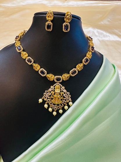 AD Stone Lakshmi Necklace Set