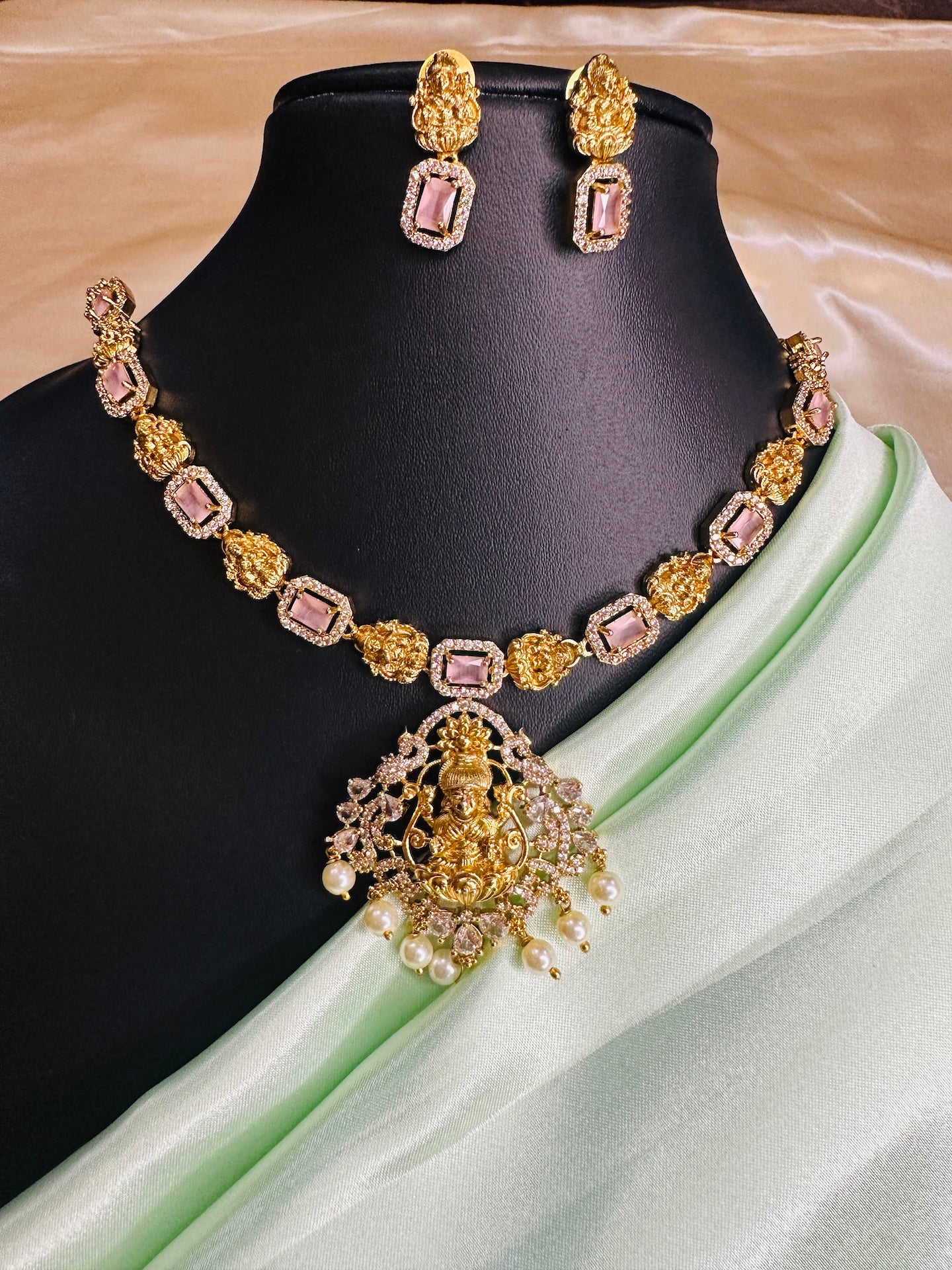 AD Stone Lakshmi Necklace Set